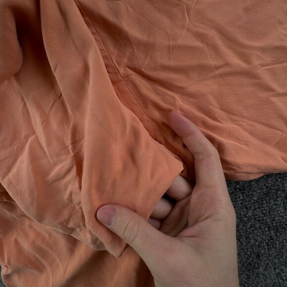 Tommy Bahama Short Sleeve Button Up Shirt Adult XL Orange 100% Silk Solid - Picture 14 of 16